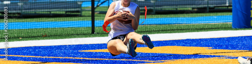 Girl Jumps While Catching a Football oand Lands on her Butt in the End Zone for a Touchdown