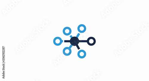Abstract digital network connection icon representing technology data sharing and communication.