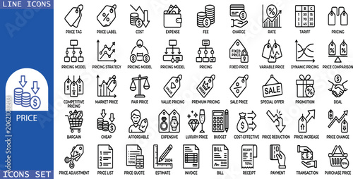 Fotografie Price icon set