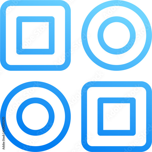 Slika na platnu Category alt icon with blue gradient stroke outline for category alt group secti