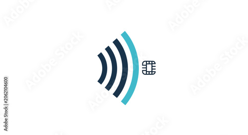 Fotografija Contactless payment icon with EMV chip and signal waves
