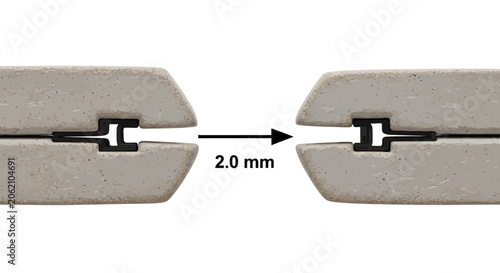 фотографія Concrete dovetail joint with 2