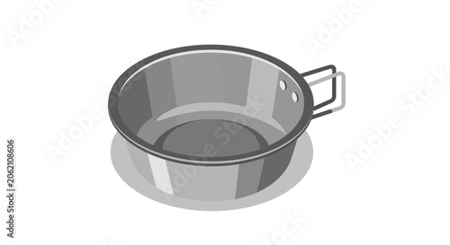 metal cooking pot vector illustration