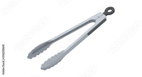 Billede på lærred metallic kitchen tongs vector illustration