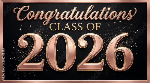 Celebratory graduation congratulations for the graduating class of 2026 with elegant design and sparkling accents