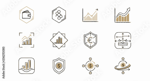 Bright Abstract Business Chart with Growth Lines and Data Visualization.