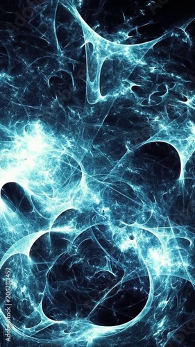 Abstract blue glowing energy plasma background with flowing ethereal smoke and wispy light trails. Dynamic motion loop ideal for sci-fi, technology, and futuristic visuals.
