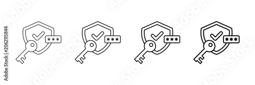 Фотография Security Token Icons Vector Set In Different Stroke Line Style
