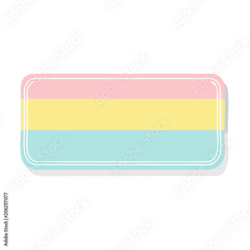 Pastel striped rectangle icon on transparent background