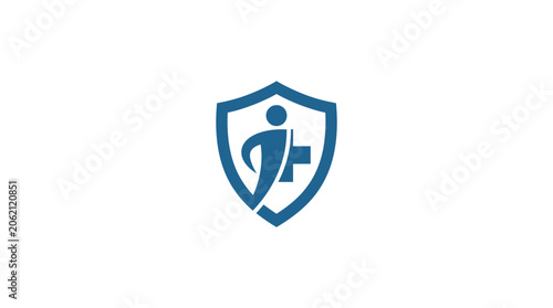 Quadro su tela Shield logo with a person icon.