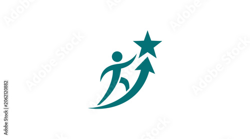 Tableau sur toile Person Reaching for Star Symbol.