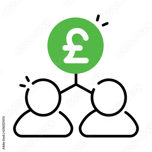 Tableau sur toile Dollar with avatars showcasing investor icon
