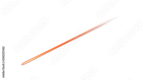 Modern Orange Light Trail Effect for Animation and Web Design Isolated on Transparent Background