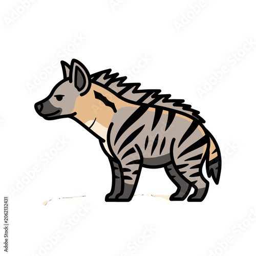Tableau sur toile A simple vector illustration of a striped wild scavenger animal standing