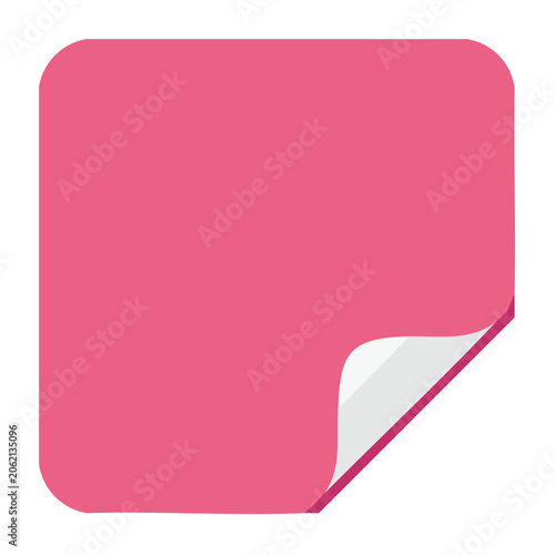 Pink sticky note with folded corner icon
