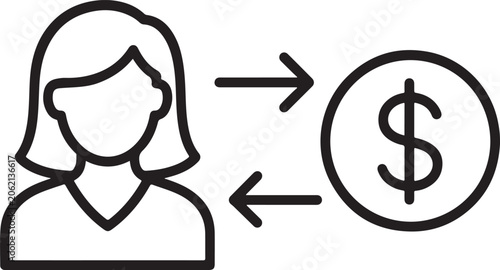 Payment, transaction, finance icon, money exchange symbol, business deal vector