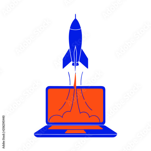 Rocket launching from laptop