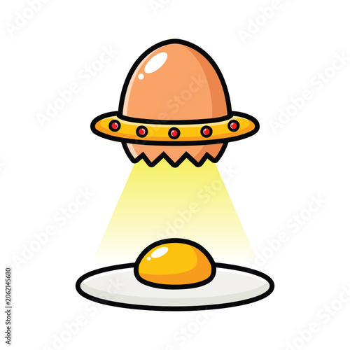 glowing UFO egg fried egg