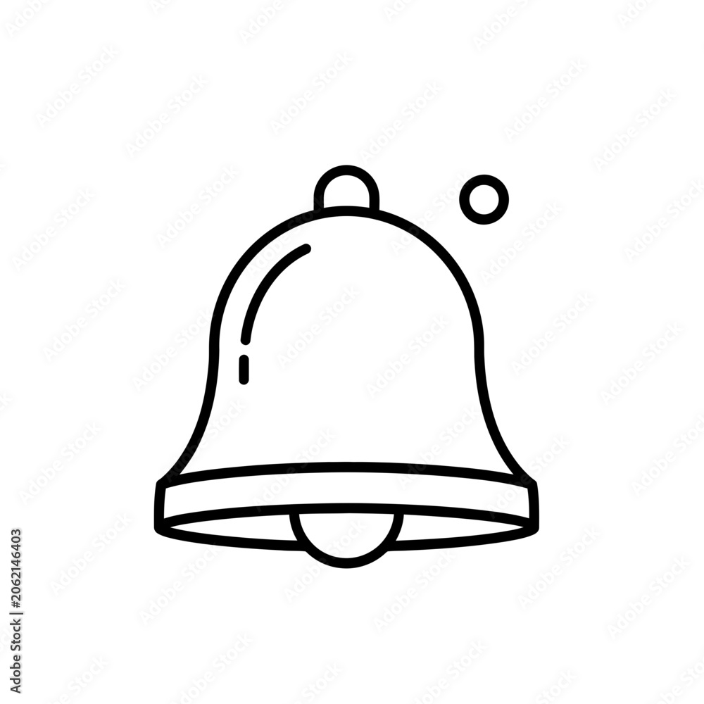 Fototapeta premium A bell illustration rings loudly outdoors with notification symbol.