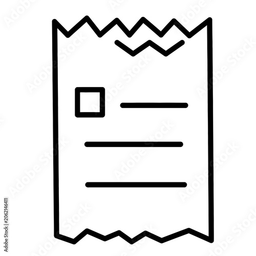 A simple illustration of a receipt with lines and a checkbox on a plain background
