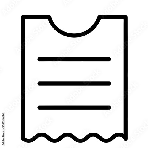 An illustration depicts a simple black line drawing of a document with horizontal lines and a wavy bottom edge on a white background.
