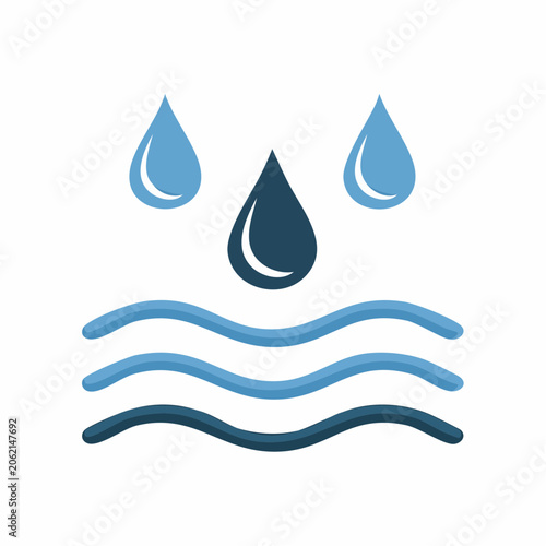 Water drops and waves icon