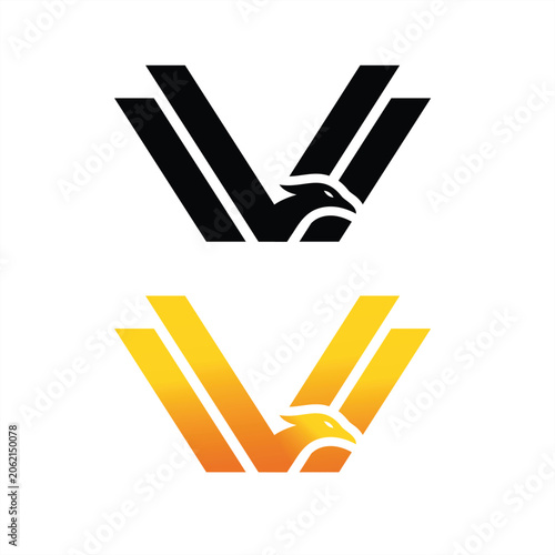the concept of the letter V phoenix or bird is very nice and elegant