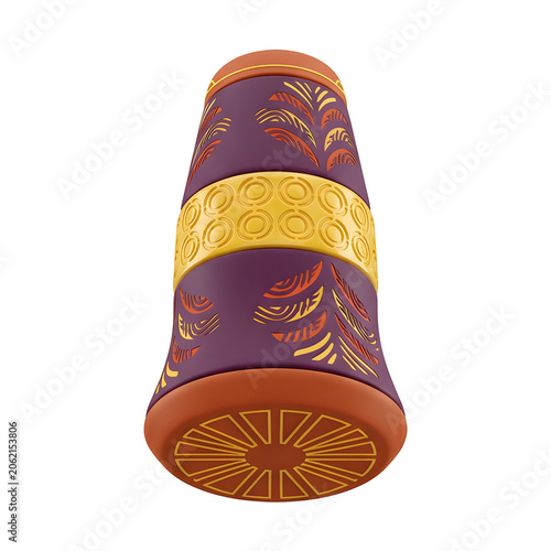 Ornate decorative vase with geometric and floral patterns