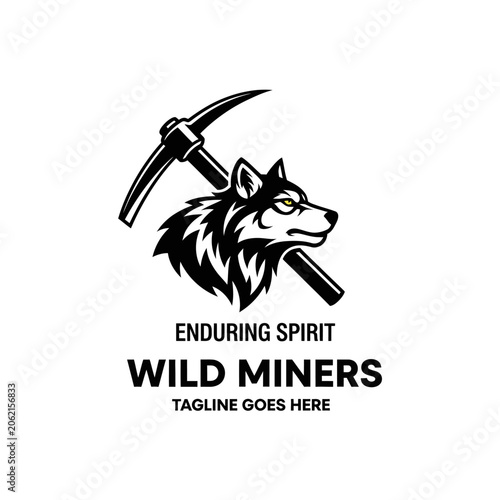 Obraz na plátně Strong mascot logo for mining or manual labor industries.