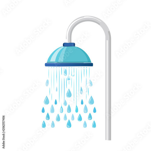 Blue umbrella with raindrops vector