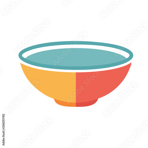 Flat design 3D bowl with fruit slices