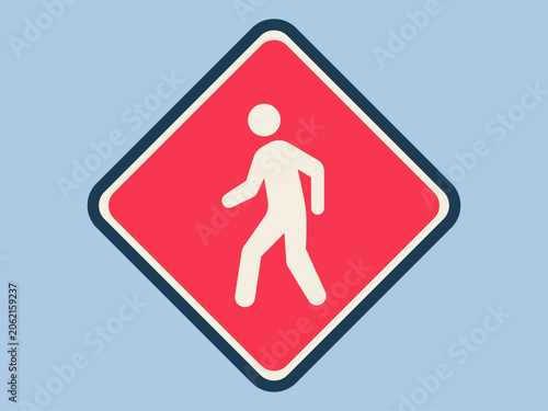 Pedestrian sign icon. Traffic icon. Flat vector icon concept.