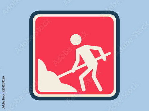 Road work icon. Traffic icon. Flat vector icon concept.