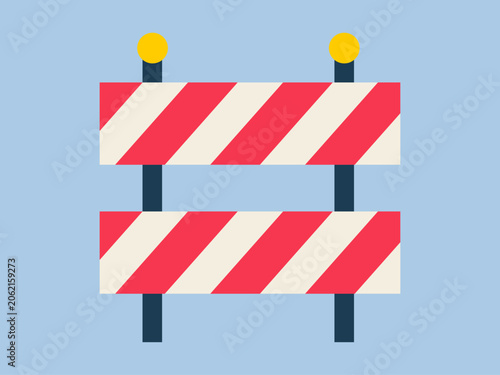Road barricade icon. Traffic icon. Flat vector icon concept.