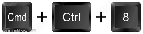 Tableau sur toile command control 8  computer keyboard shortcut key button 3d icon symbol sign iso