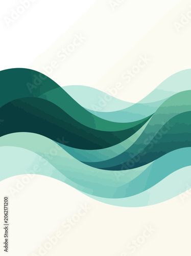Abstract teal and green fluid wave background with topographic lines, abstract