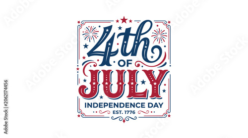Vintage 4th of July Independence Day Est 1776 badge design.