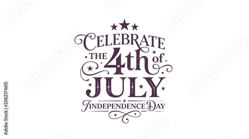 Vintage style celebrate the 4th of July decorative emblem