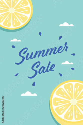 Tropical lemon summer sale poster