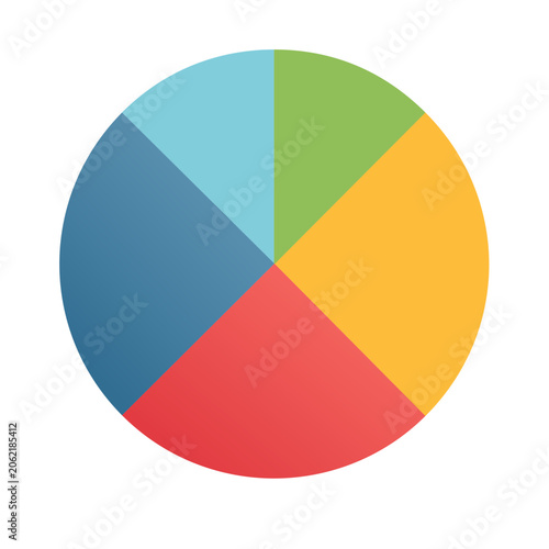 Flat color wheel with six segments