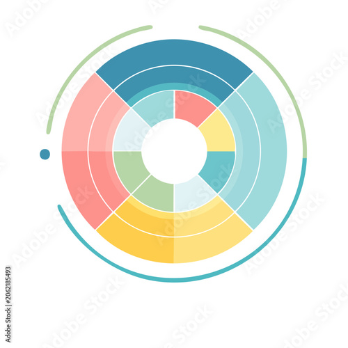 Flat design circular target with gradient rings