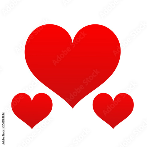 Red heart shape vector icon