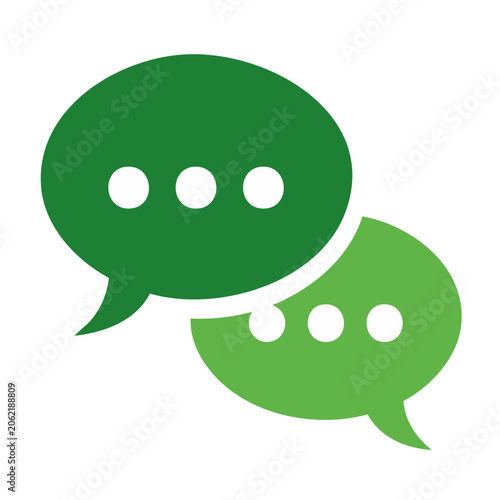 Green speech bubbles icon for chat and messaging