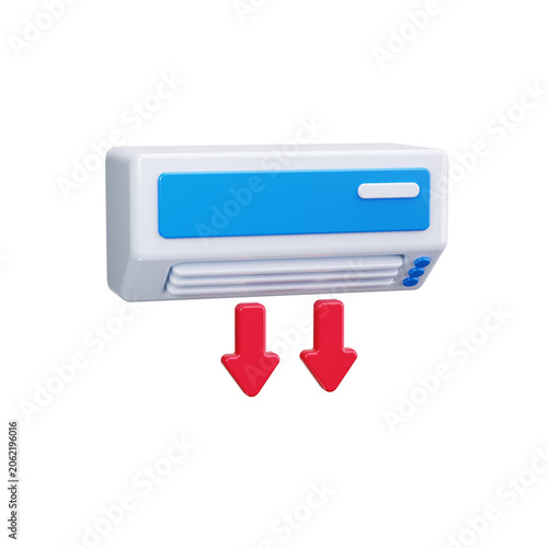 Air conditioner 3d render icons