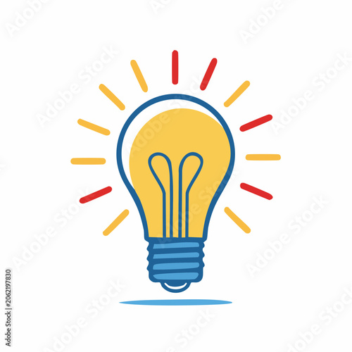 Illustration of a glowing light bulb symbolizing ideas and innovation