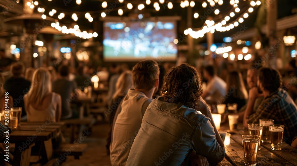 Fototapeta premium Outdoor Beer Garden Football Viewing Event