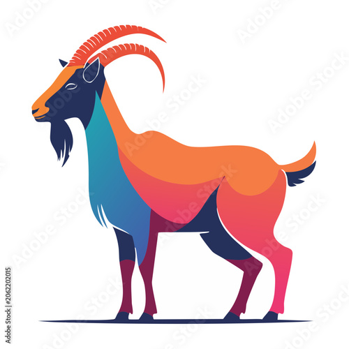 Flat color vector horse with ribbon bow