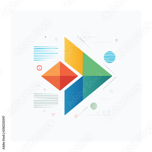 Flat design bar chart with diagonal bars