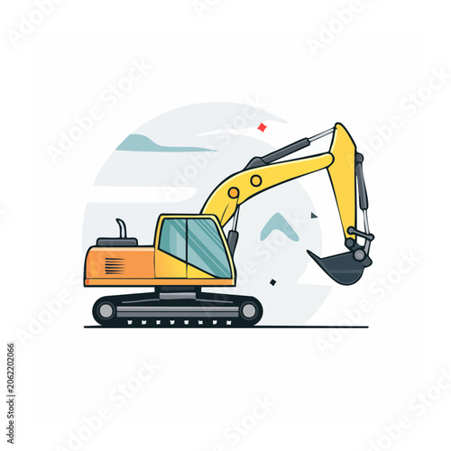 Flat design delivery truck with package
