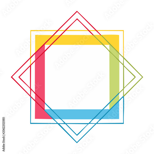 Flat design diagonal split cube vector